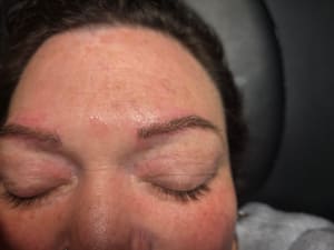 Eyebrow Tattoo result by Red White & Beautiful in Louisburg, NC
