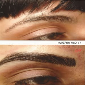 Eyebrow Tattoo result by Rosie Wells Permanent Cosmetics and Microblading at Illume Cosmetic Surgery and MedSpa in Glendale, WI