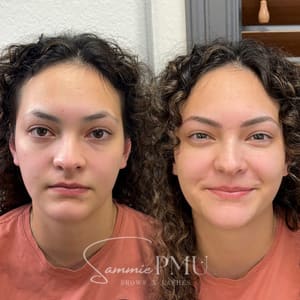 Eyebrow Tattoo result by Sammie BROWS & LASHES Salon in Frisco- Microblading and Eyelash Extension Studio in Frisco, TX