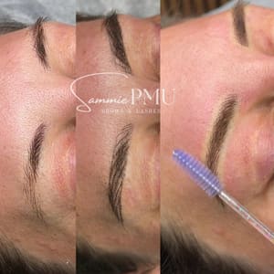 Eyebrow Tattoo result by Sammie BROWS & LASHES Salon in Frisco- Microblading and Eyelash Extension Studio in Frisco, TX