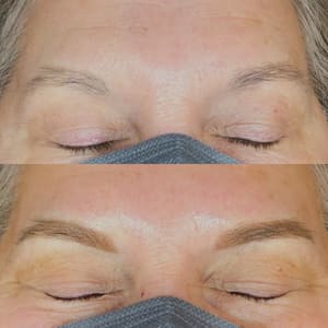 Eyebrow Tattoo result by Sarah Mahn Beauty - Permanent Makeup - Nanobrows in Traverse City, MI