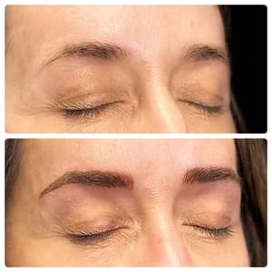 Eyebrow Tattoo result by Shades of Beauty microblading and airbrush tanning in Clinton, TN
