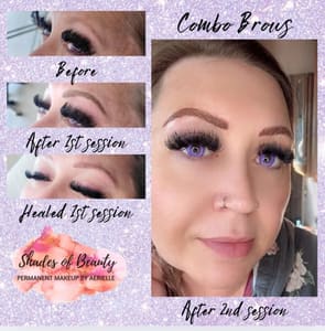 Eyebrow Tattoo result by Shades of beauty PMU by Aerielle in Joplin, MO