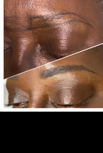 Eyebrow Tattoo result by Sistah’s Peace of Mind Salon and Spa in University City, MO