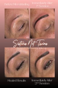 Eyebrow Tattoo result by Sisters Not Twins Brows & Permanent Makeup in Brownstown, IN