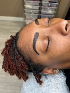 Eyebrow Tattoo result by SkynologyByBree Esthetics in Fort Worth, TX