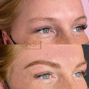 Eyebrow Tattoo result by Spa Bar Aesthetics Center in Lafayette, IN