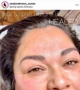Eyebrow Tattoo result by SPRING LASHES & BROWS - Microblading Nano Eyebrows - Eyelash Extensions San Jose CA in San Jose, CA