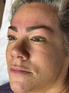 Eyebrow Tattoo result by Sugarlillies At Bello Salon Suites in Sacramento, CA