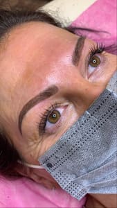Eyebrow Tattoo result by Sugarpot Studio in Snohomish, WA