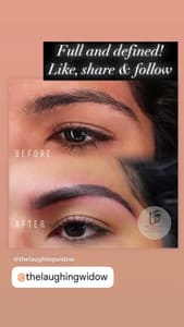 Eyebrow Tattoo result by The Laughing Widow in Bronx, NY