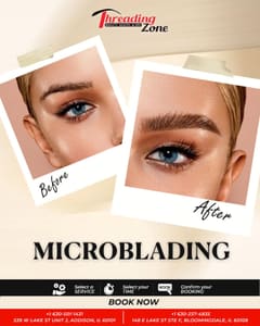 Eyebrow Tattoo result by Threading Zone in Bloomingdale, IL