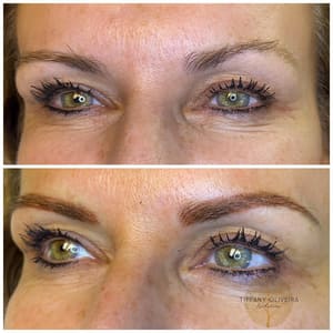 Eyebrow Tattoo result by Tiffany Oliveira Esthetics in Modesto, CA