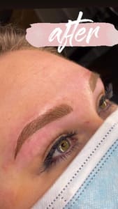 Eyebrow Tattoo result by Vanessa Ann Microblading & Beauty @ SarahKat Design in Papillion, NE