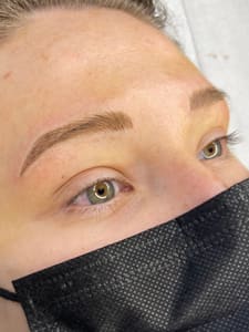 Eyebrow Tattoo result by Vanessa Ann Microblading & Beauty @ SarahKat Design in Papillion, NE