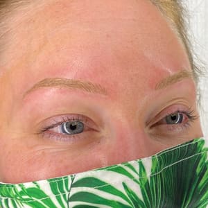 Eyebrow Tattoo result by Vanessa Ann Microblading & Beauty @ SarahKat Design in Papillion, NE