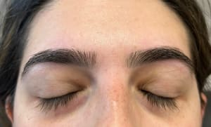 Eyebrow Tattoo result by Veda Threading and Salon - Holbrook in Holbrook, NY
