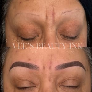 Eyebrow Tattoo result by Vee's Beauty Ink in Fremont, CA