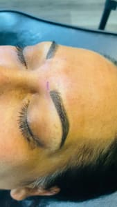 Eyebrow Tattoo result by Veridia Cosmetic Tattoo & Hair Salon in Lynchburg, VA