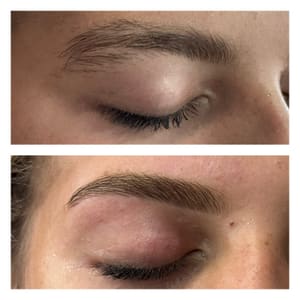 Eyebrow Tattoo result by VIDA Beauty Bar in Hobart, IN