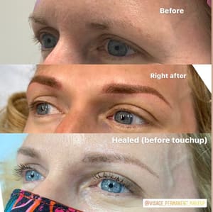 Eyebrow Tattoo result by VISAGE Permanent Makeup & Medical Tattooing in Largo, FL