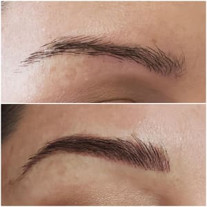 Eyebrow Tattoo result by Wake Up Beautiful Spa located at Kenneth Brown Salon in Newport Beach, CA