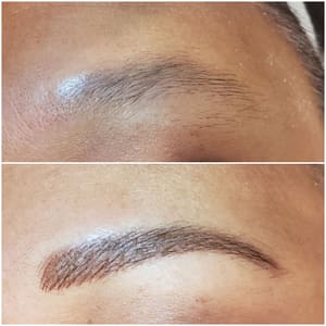 Eyebrow Tattoo result by Wake Up Beautiful Spa located at Kenneth Brown Salon in Newport Beach, CA