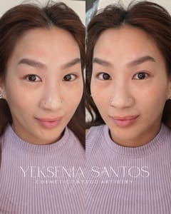 Eyebrow Tattoo result by Yeksenia Santos Cosmetic Tattoo Artistry in Alexandria, VA