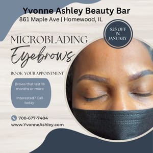 Eyebrow Tattoo result by Yvonne Ashley Beauty Bar in Homewood, IL