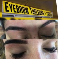 Eyebrow threading + Lashes - permanent makeup work