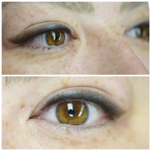 Eyeliner Tattoo result by Alba's Permanent Cosmetic Artistry in Midland, TX