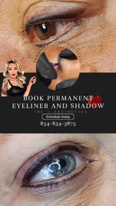 Eyeliner Tattoo result by Black Heart Ink and Aesthetics in Myrtle Beach, SC