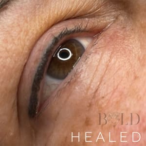 Eyeliner Tattoo result by Bold Beauty Ink Permanent Makeup + Permanent Jewelry in Virginia Beach, VA