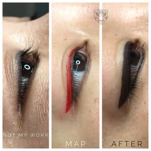Eyeliner Tattoo result by Bold Beauty Ink Permanent Makeup + Permanent Jewelry in Virginia Beach, VA