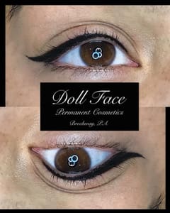 Eyeliner Tattoo result by Doll Face Permanent Cosmetics in Brockway, PA