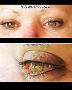 Eyeliner Tattoo result by Fine Lines & Hair designs in Hamilton, MT