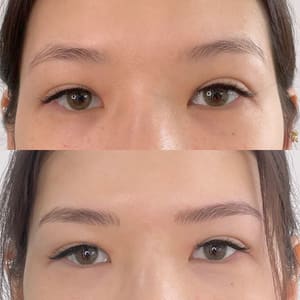 Eyeliner Tattoo result by hairstroke eyebrows in Brooklyn, NY