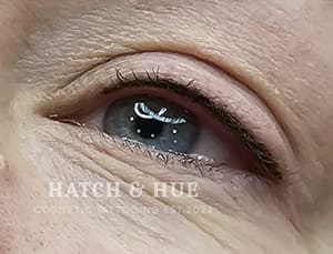 Eyeliner Tattoo result by Hatch & Hue Cosmetic Tattooing in Woodstock, CT