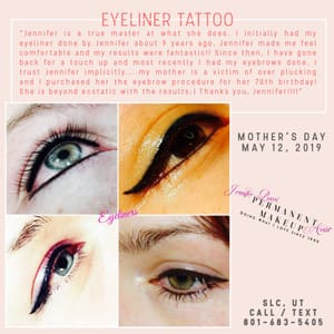 Eyeliner Tattoo result by Jennifer Bassi Cosmetic Tattoo in Cottonwood Heights, UT