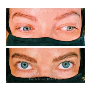 Eyeliner Tattoo result by Kat’s Cosmetic Tats in El Cerrito, CA