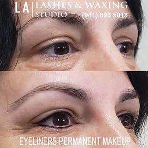 Eyeliner Tattoo result by LA Lashes and Waxing Studio in Bradenton, FL