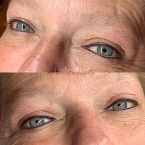 Eyeliner Tattoo result by Lady Moon Cosmetic Tattooing in Grand Island, NE