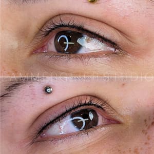 Eyeliner Tattoo result by Lammergeier Studio in Bellingham, WA