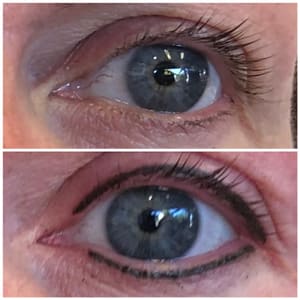 Eyeliner Tattoo result by Mona Lisa’s Permanent Makeup & Training Center in Hamilton, OH