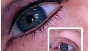 Eyeliner Tattoo result by Permanent Cosmetics of NY at Guys n Gals salon Windham Maine in Windham, ME