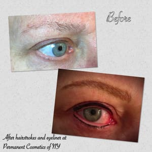 Eyeliner Tattoo result by Permanent Cosmetics of NY in Massena, NY