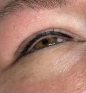 Eyeliner Tattoo result by Rainwater Esthetics in Texarkana, TX