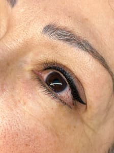 Eyeliner Tattoo result by the Lash And Brow Den LLC in Gypsum, CO