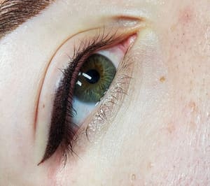 Eyeliner Tattoo result by the Lash And Brow Den LLC in Gypsum, CO