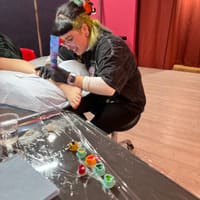 Grouchy Hyena Tattoo & Illuminated Dahlia - permanent makeup work